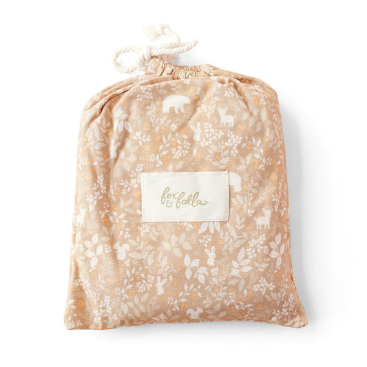 Forest Friend Caramel Organic Fitted Cot Sheet
