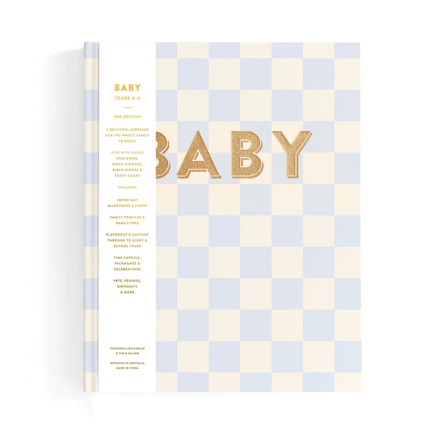 Fox & Fallow Baby Book Blue Check